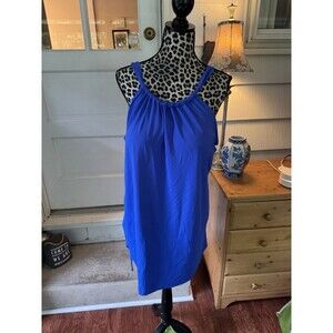 Swimsuits for All sz 24 Tankini Long  Royal Blue Top New Adjustable Strap Ruched